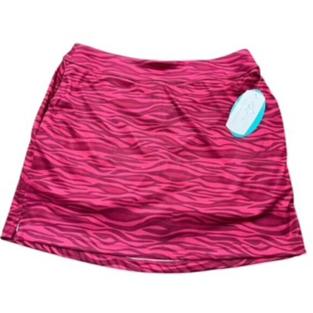 NEW Greg Norman Pink‎ Tiger Stripe Golf Skirt Pickleball Skort Tennis Women Med